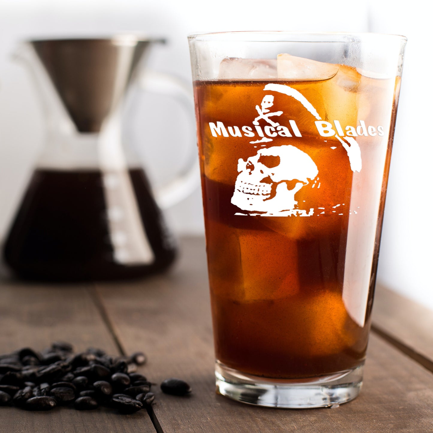 Musical Blades Pint Glass