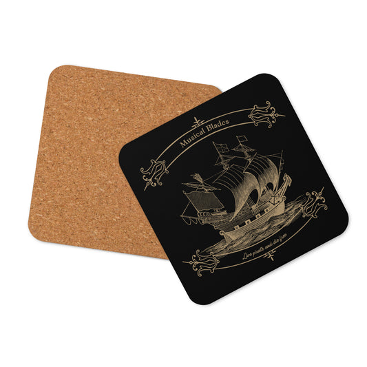 Live pirate and die free - Cork-back coaster