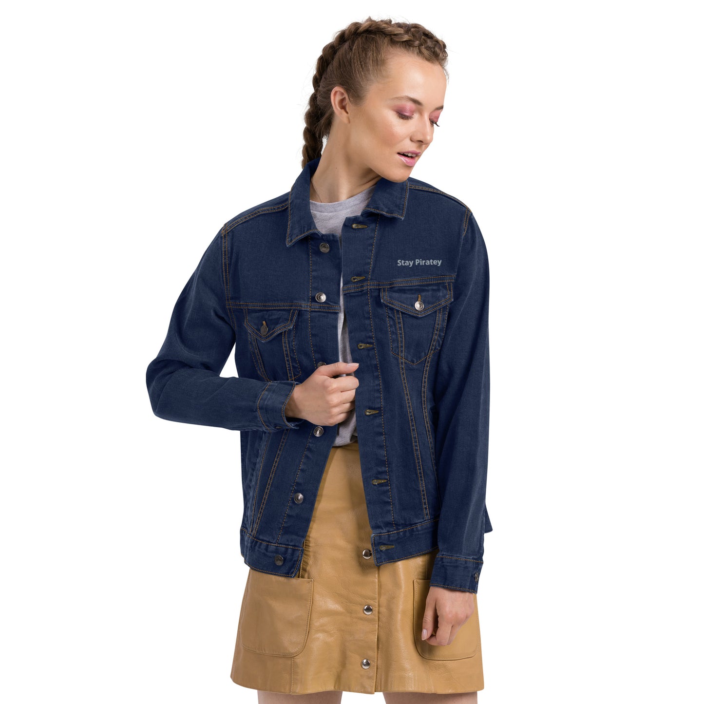 Unisex embroidered denim jacket