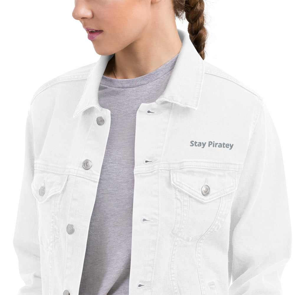 Unisex embroidered denim jacket