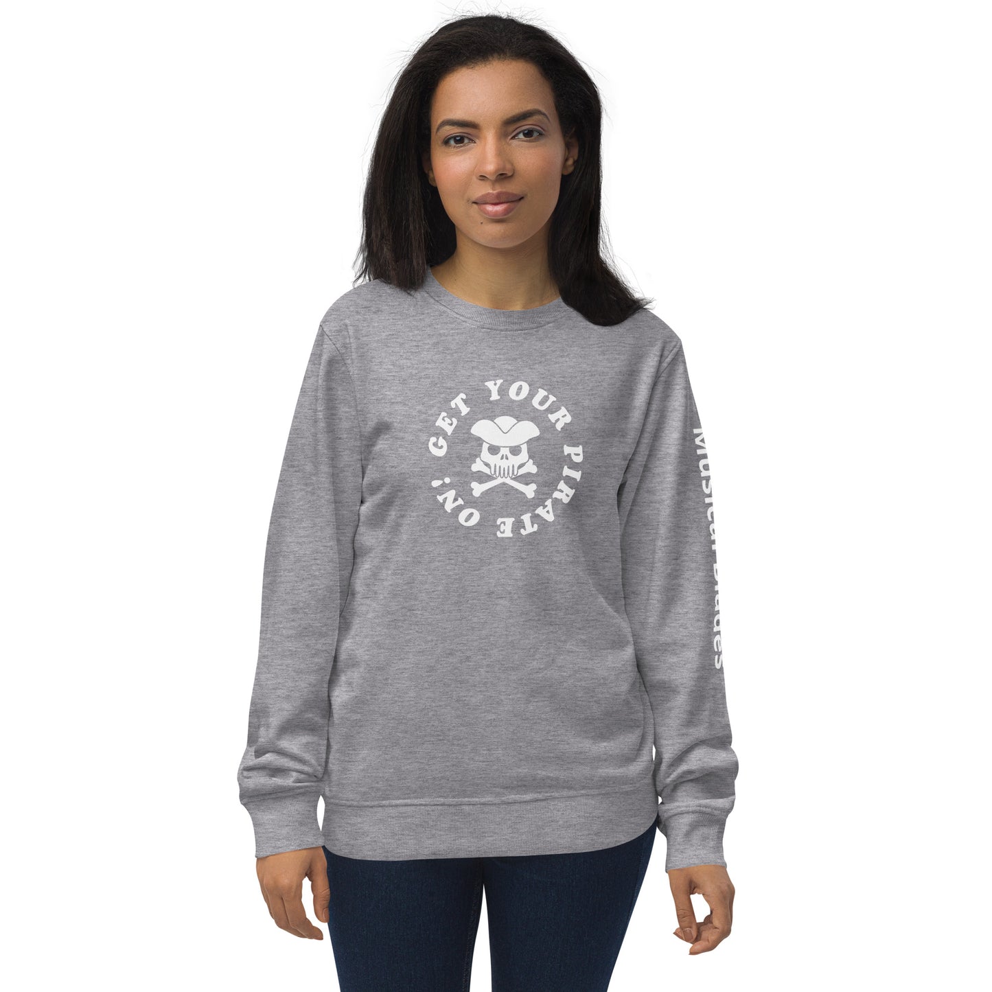 Unisex organic sweatshirt (Front + Left sleeve printing)