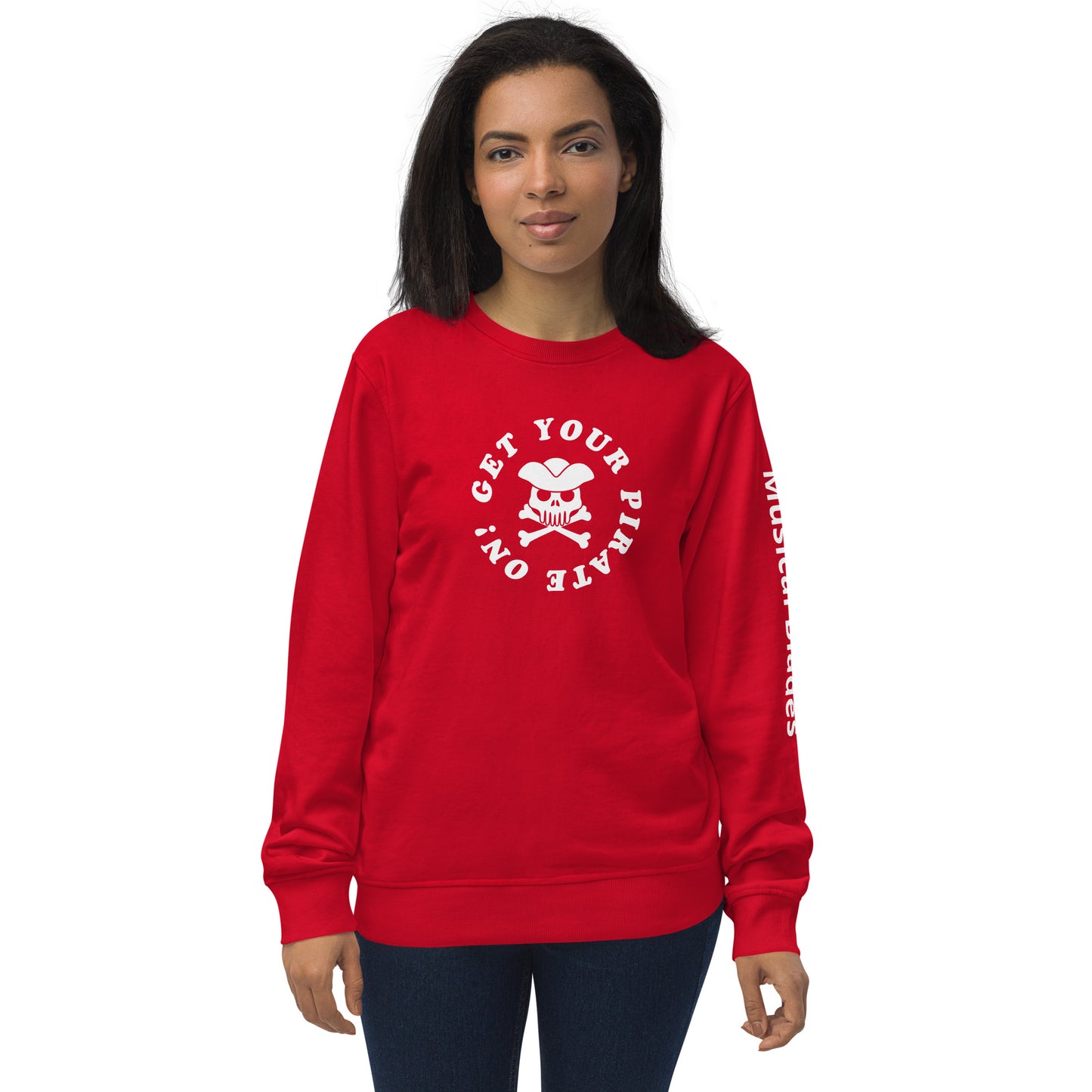 Unisex organic sweatshirt (Front + Left sleeve printing)