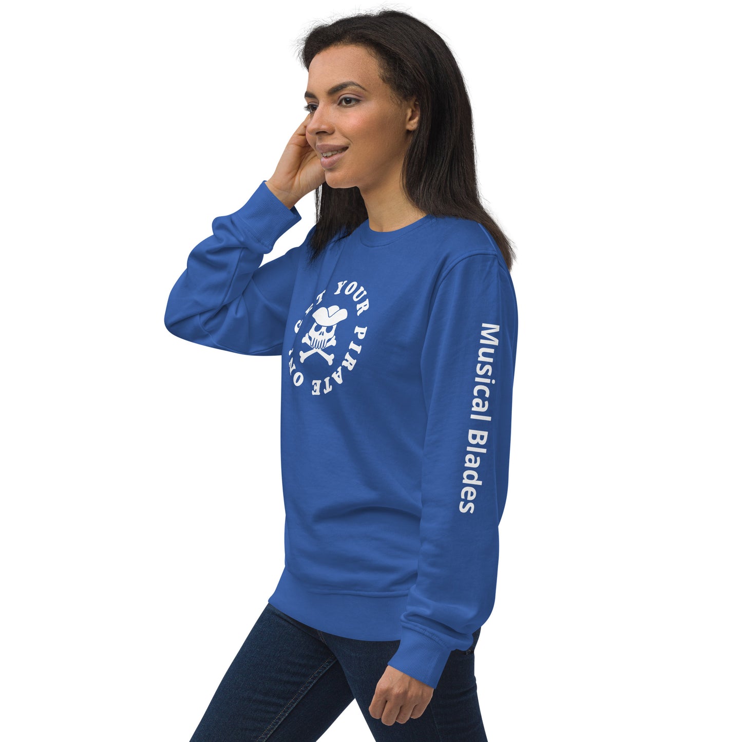 Unisex organic sweatshirt (Front + Left sleeve printing)